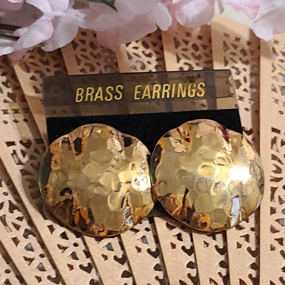 Ladies Brass Earrings 80's style